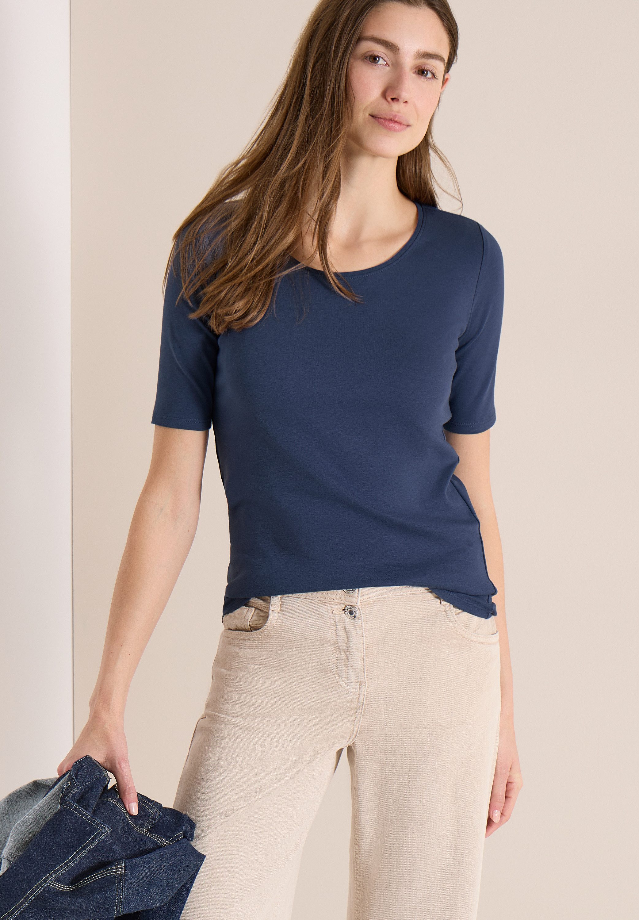 CECIL Rundhalsshirt Style Lena mit Halbärmeln günstig online kaufen