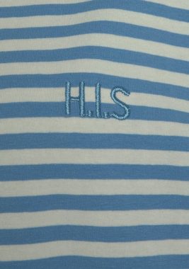 H.I.S Pyjama (2 tlg) mit Logostickerei auf der Brust