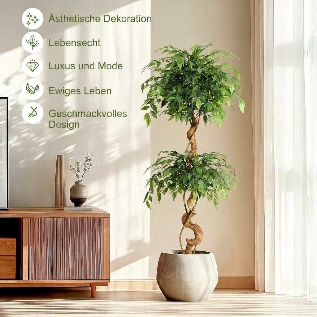 Kunstbaum 1.2/1.5/1.8m große künstliche Ficus-Bäume, künstliche Pflanzen, GarveeMore, Höhe 150 cm