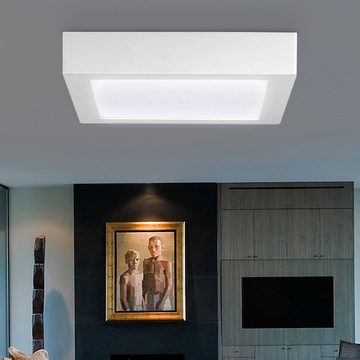 Kanlux LED Deckenleuchte, LED-Leuchtmittel fest verbaut, Neutralweiß, Deckenlampe Deckenleuchte Wohnzimmerlampe weiß L 22,5cm