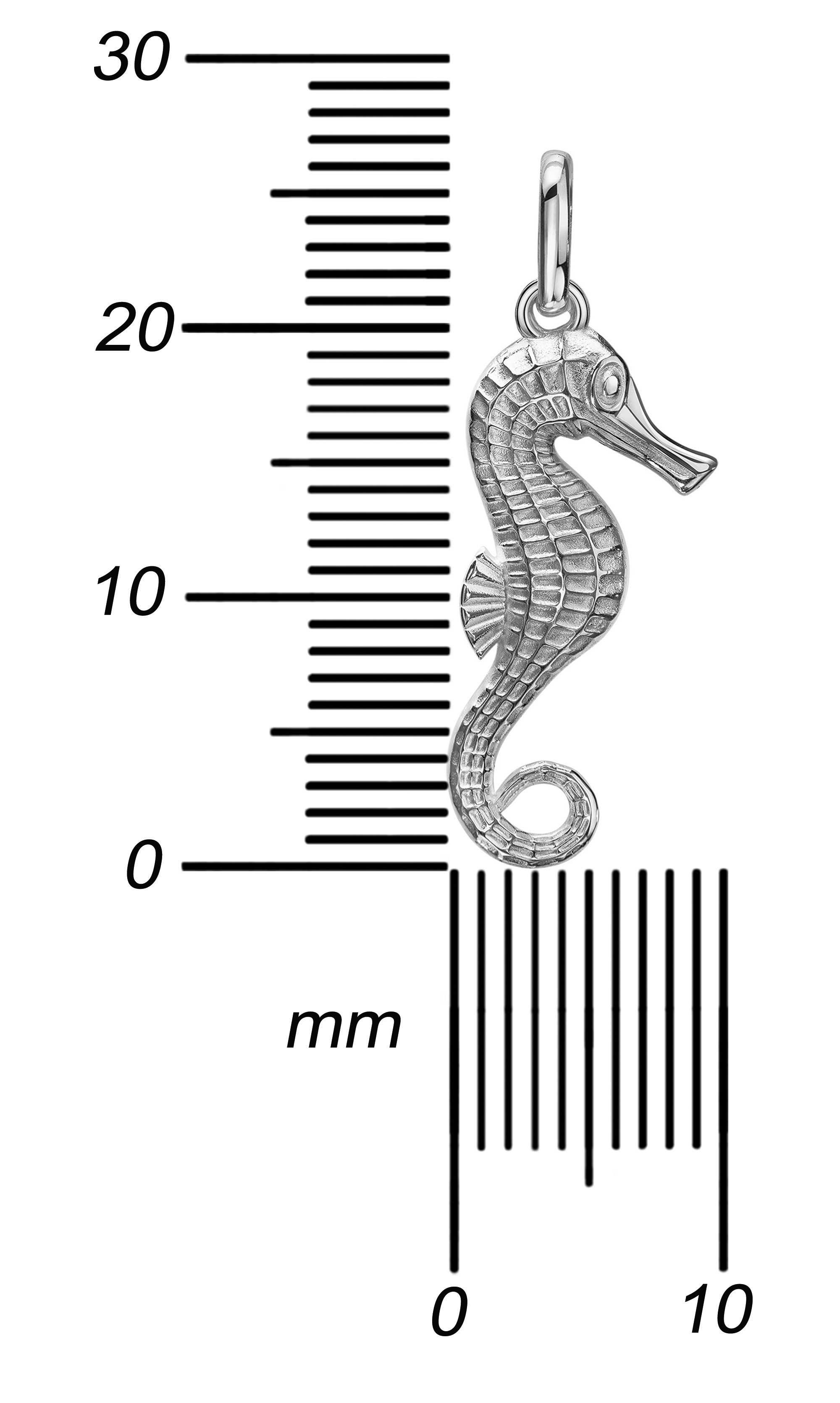 JEVELION Kette mit Anhänger Seepferdchen Anhänger Silber (Silberanhänger, für Damen und Kinder), Mit Silberkette 925 - Länge wählbar 36 - 70 cm.