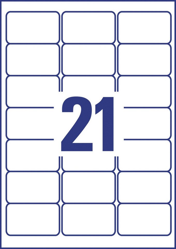 Thumbnail - Avery Zweckform Etiketten Etiketten 63,5x38,1 mm 25 Blatt/525 Etiketten transparent.