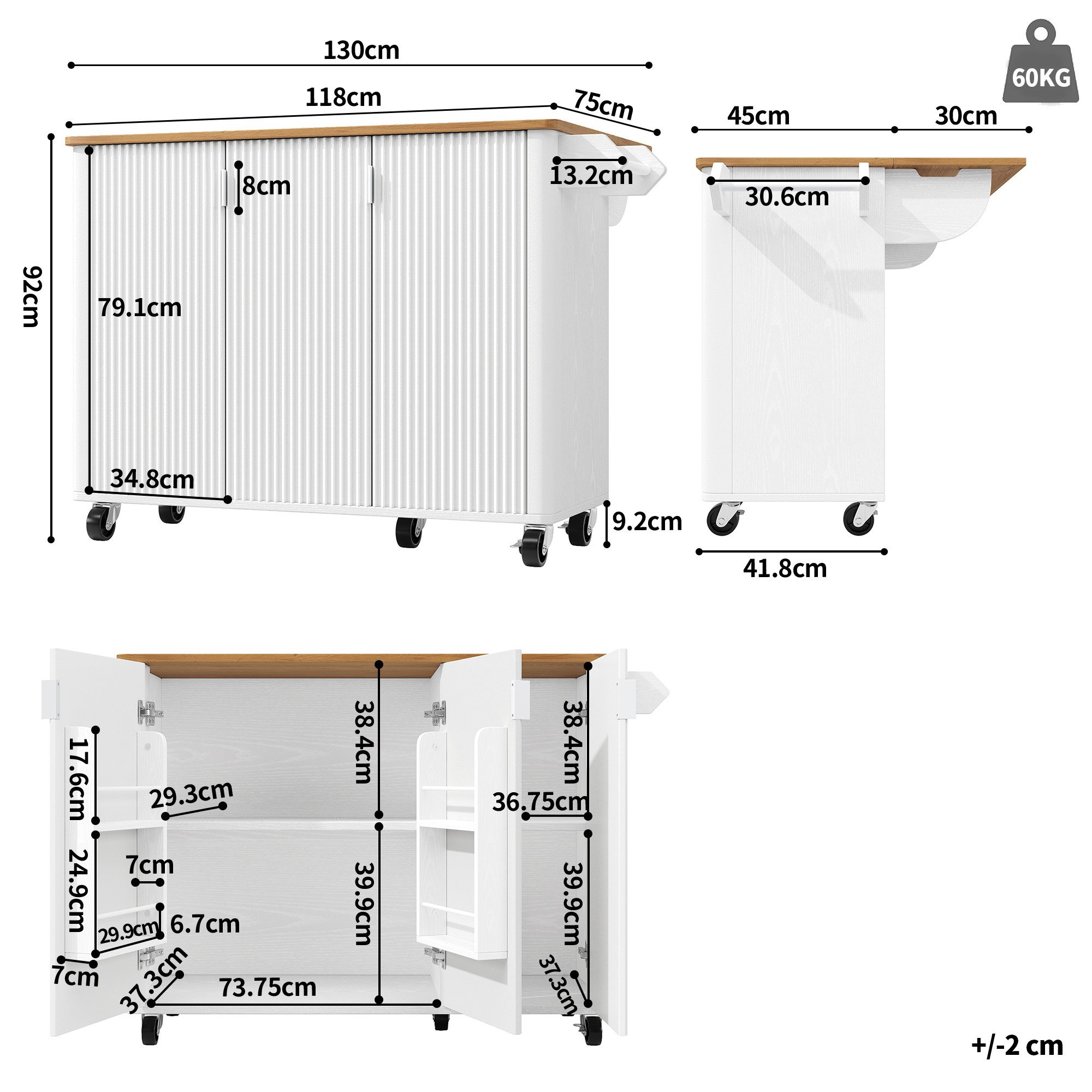 Celya Kücheninsel Kücheninsel, Speisewagen mit Holzmaserung, Ausziehbarer K günstig online kaufen