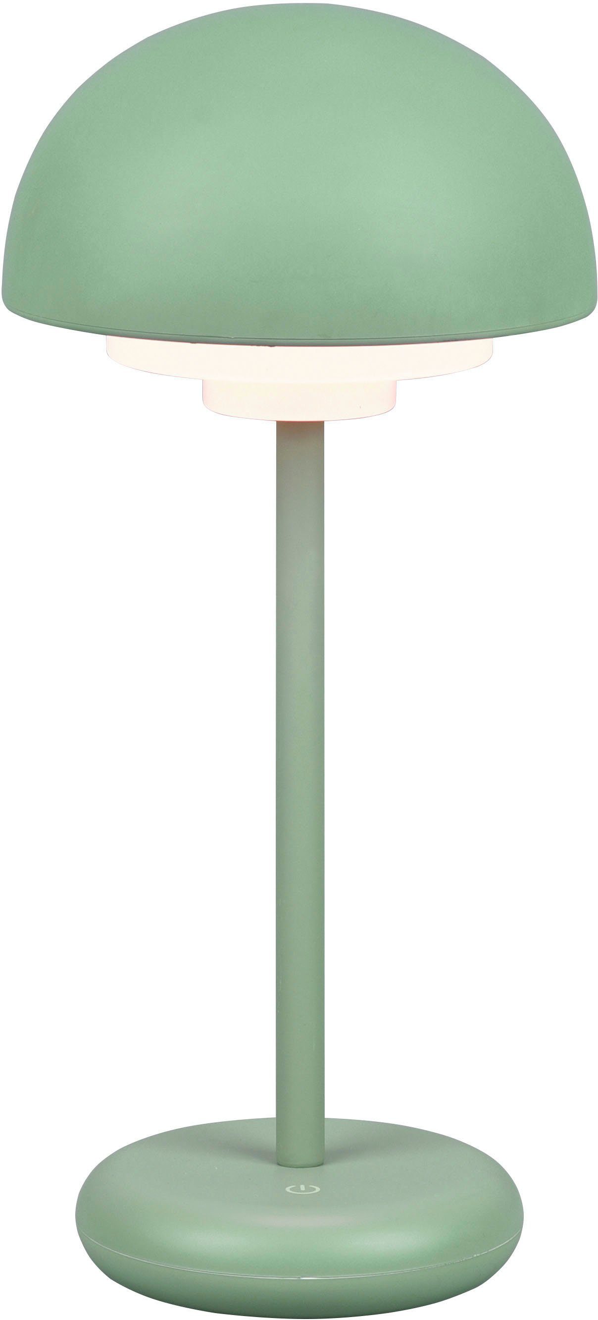TRIO Leuchten LED Außen-Tischleuchte Elliot, USB-Anschluss mit Ladefunktion, mehrere Helligkeitsstufen, LED fest integriert, Warmweiß, Outdoor Tischlampe Pilzform 30cm, 4 Dimmstufen, Akku, USB-C Ladekabel | Tischleuchten