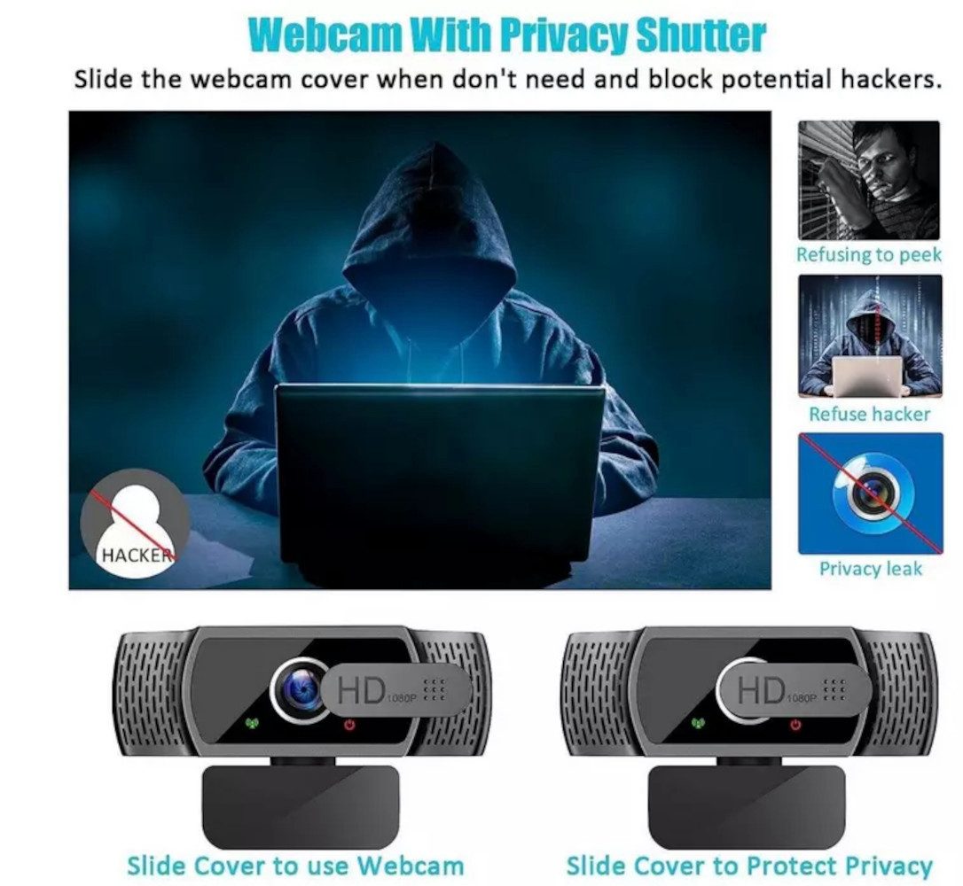 Speedlink EYONME W6 Full HD 1080p mit Mikrofon & Abdeckung Webcam (mit Mikrofon, HDR und Privacy-Cover)