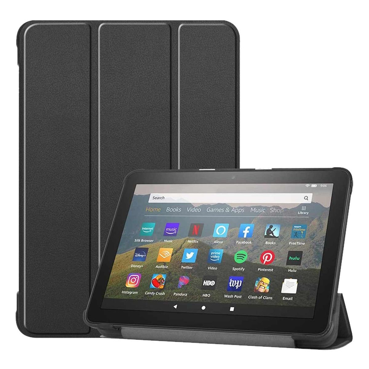 Wigento Tablet-Hülle Für Amazon Fire HD 8 / 8 Plus (2022) Tablet Tasche 3 folt Wake UP Smart Cover Etuis Schutz Case