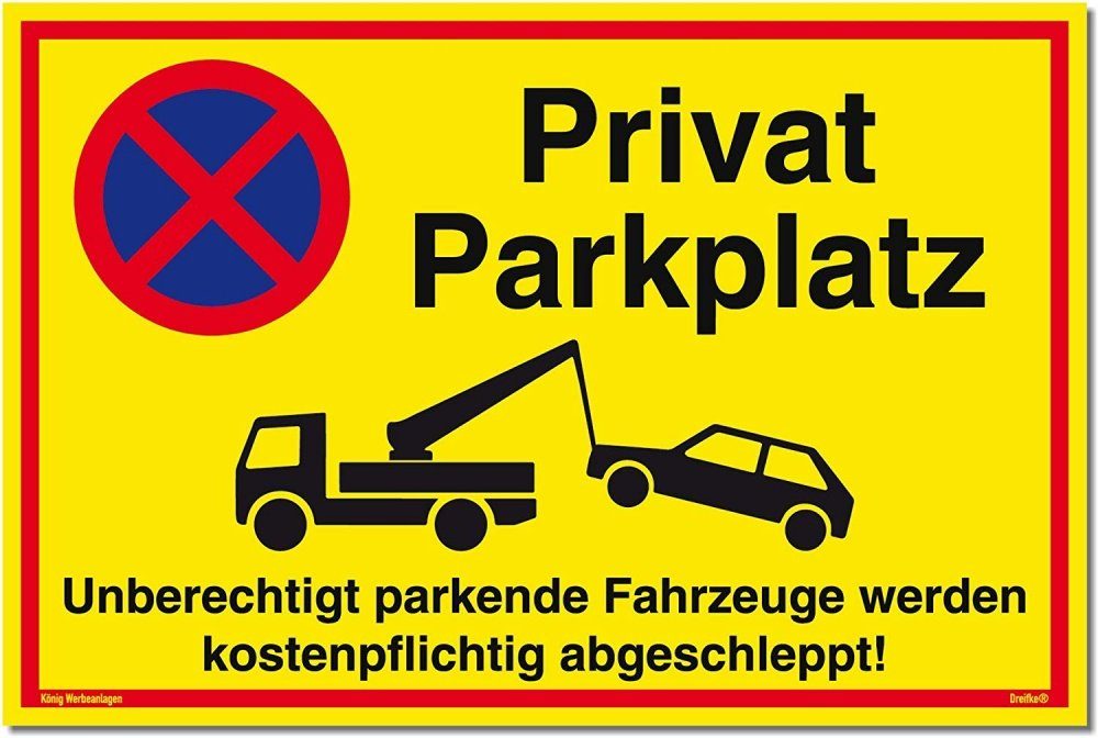 Schild Privatparkplatz / personalisiert mit Wunschtext /