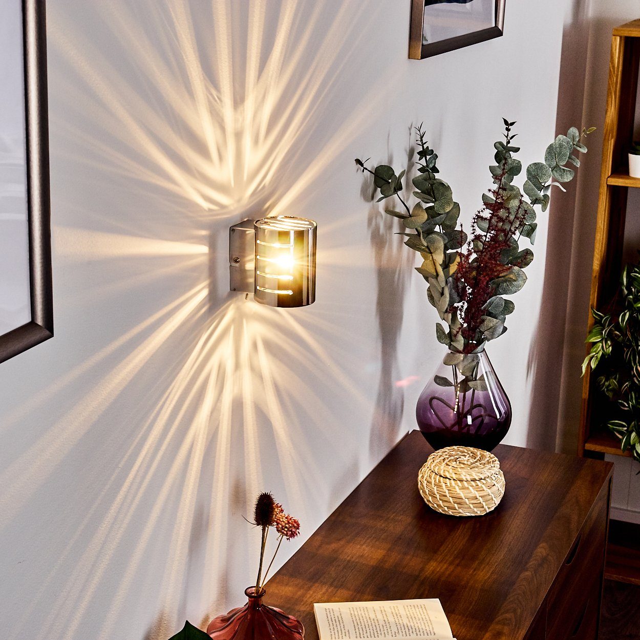 hofstein Wandleuchte »Terne« moderne Wandlampe aus Metall in chrom, ohne Le günstig online kaufen