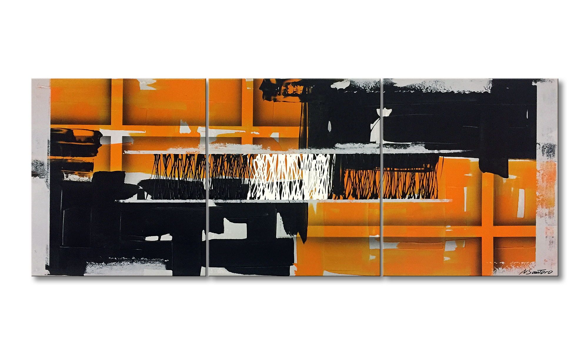 WandbilderXXL Gemälde Traffic 180 x 70 cm, Abstraktes Gemälde, handgemaltes Unikat