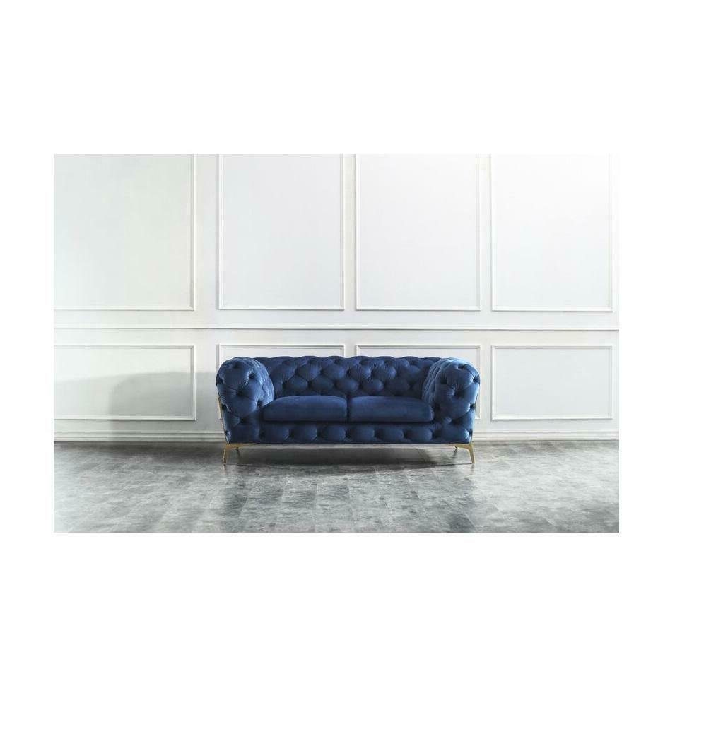 Luxus Design, Sitzer in Couch Sofa Blauer Modernes Europe Made Polster JVmoebel Chesterfield 2