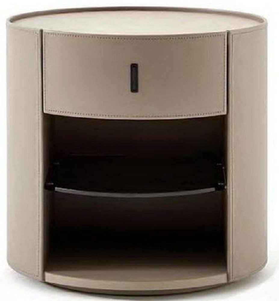 Xlmoebel Nachttisch Luxuriöse Schlafzimmermöbel: Beige Design-Nachtkonsole (1-St., Nachttisch), Hergestellt in Europa