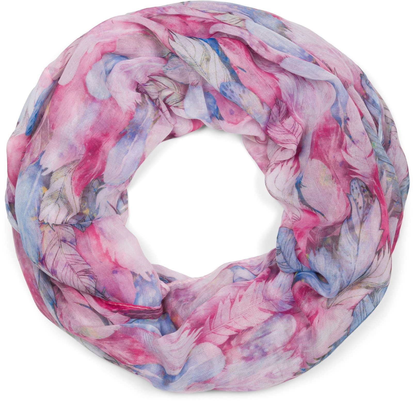 styleBREAKER Loop Loop mit bunten Federn, (1-St) günstig online kaufen