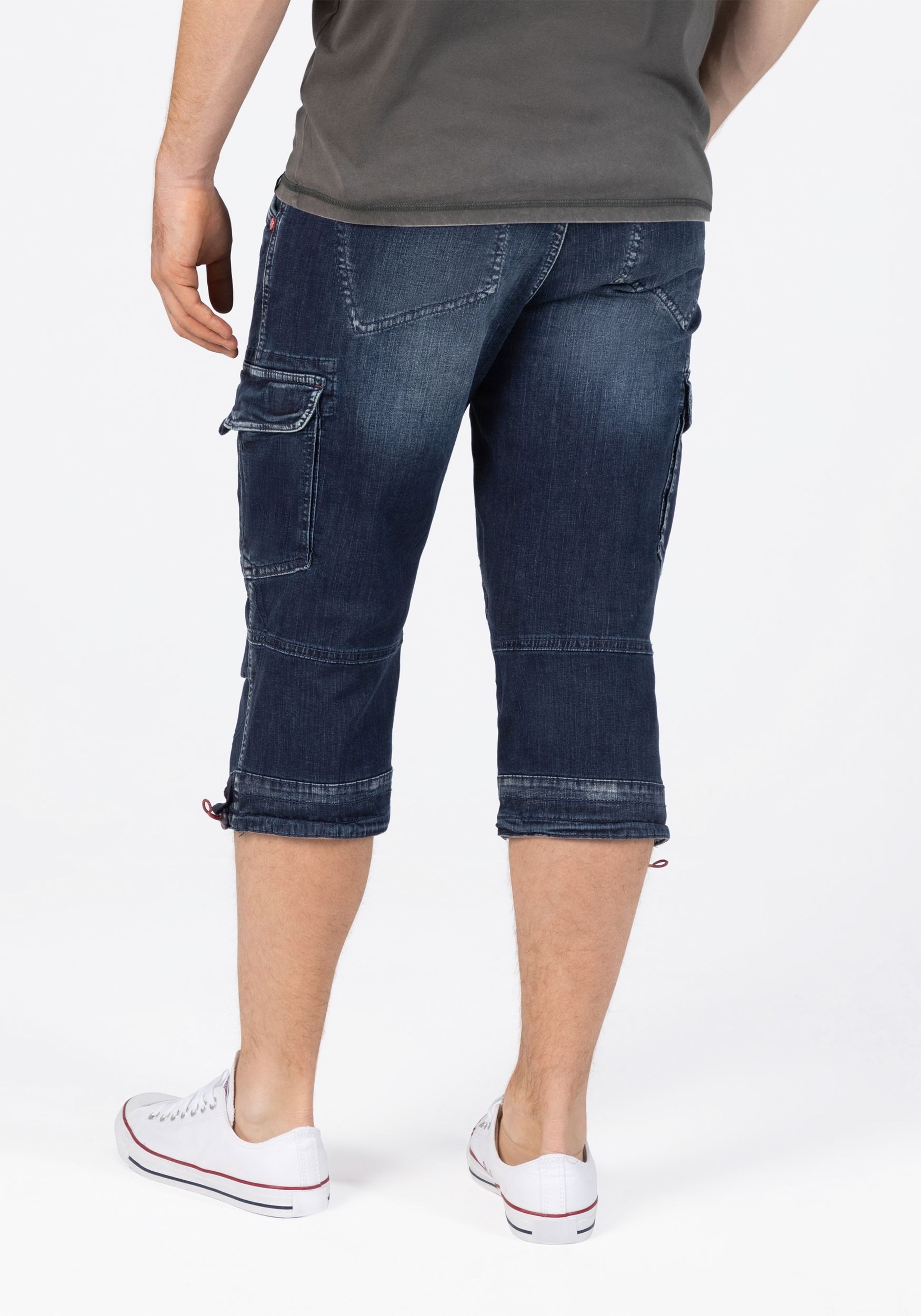 TIMEZONE Jeansshorts Männer Regular Fit für Herren Baumwolle Normal Fit unifarben atmungsaktiv Reißverschluss
