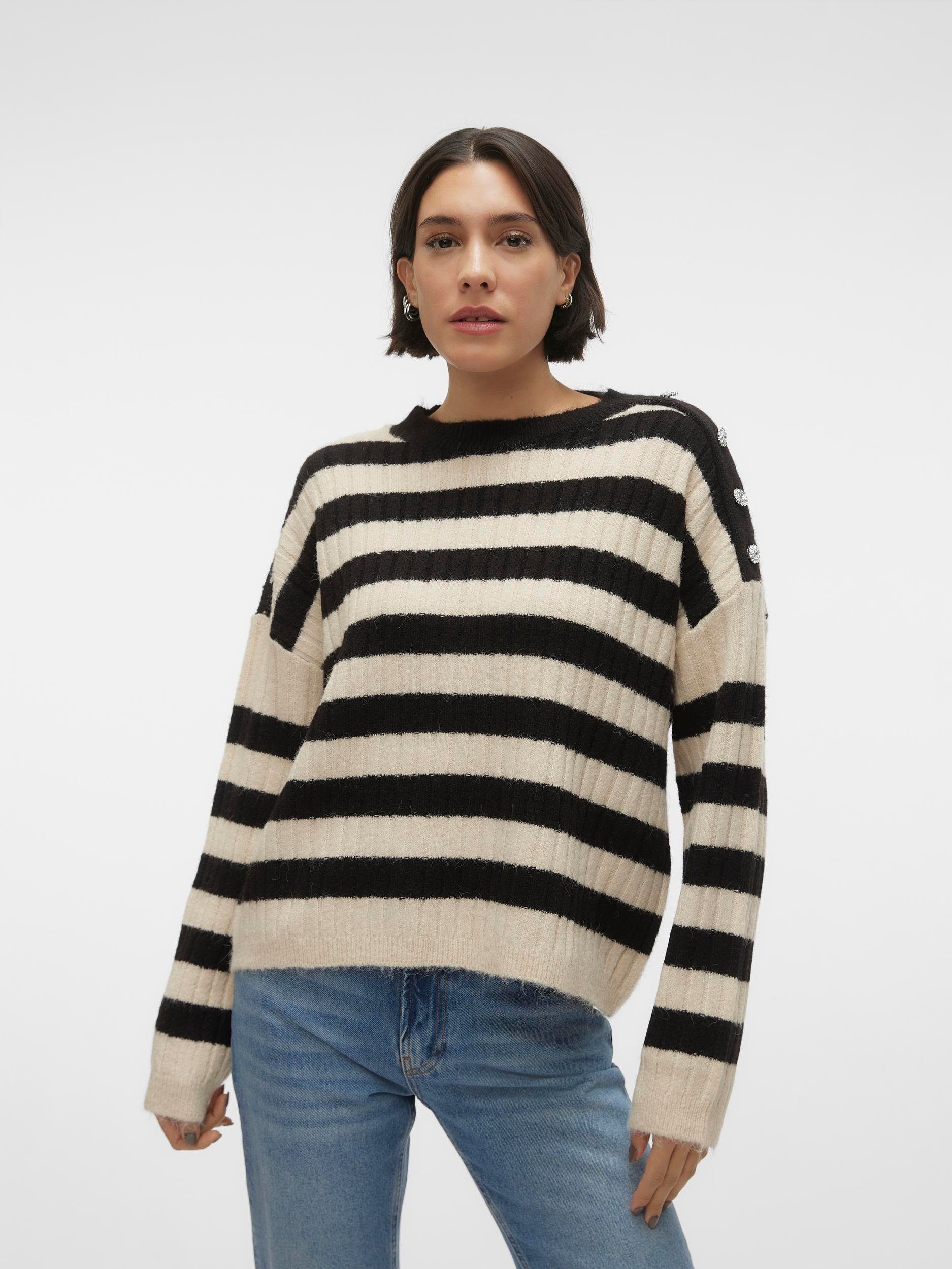 Vero Moda Rundhalspullover VMELYA LS O-NECK günstig online kaufen