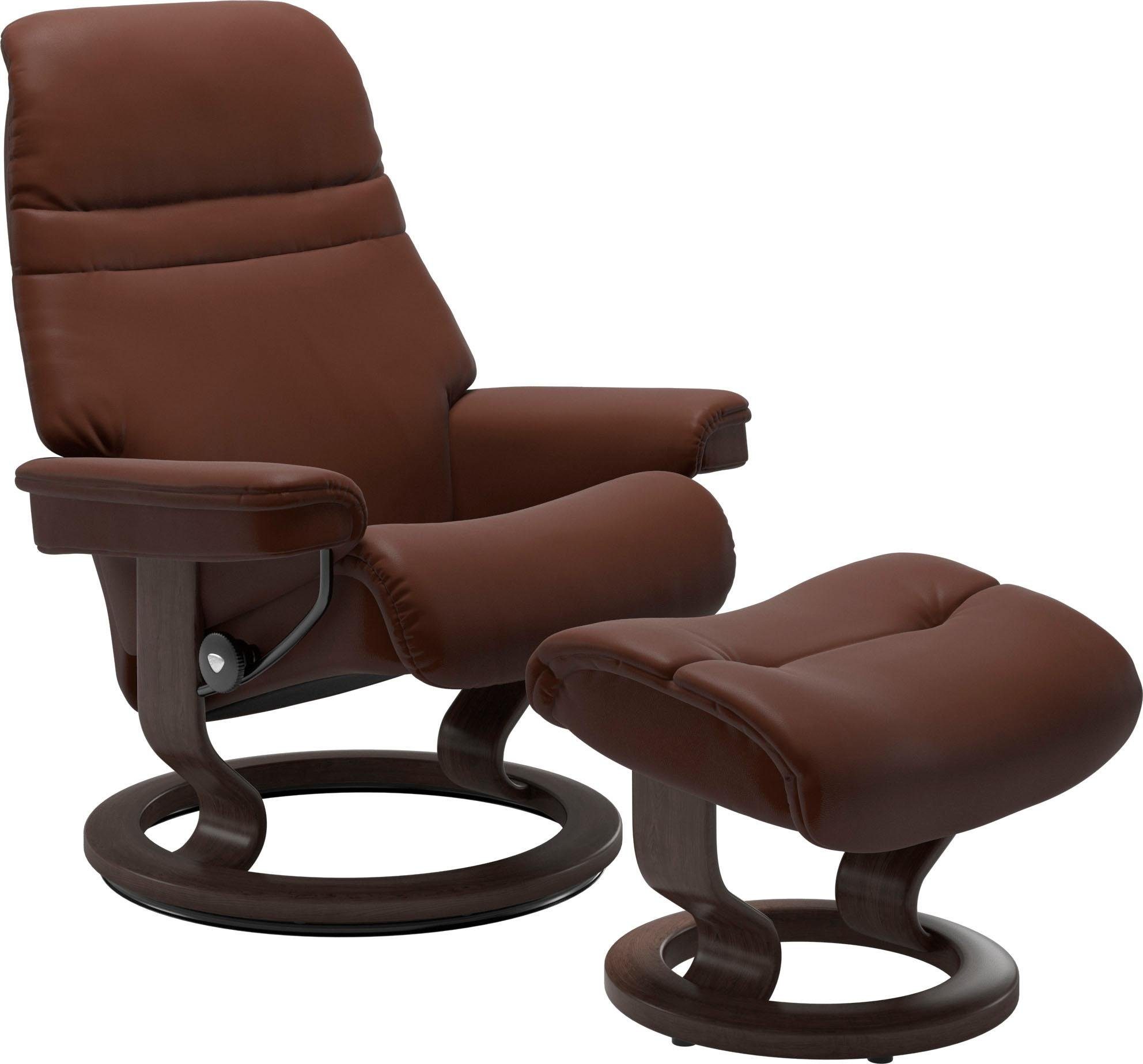 Relaxsessel Base, (Set, Stressless® Sunrise Gestell Classic S, mit mit Hocker), Wenge Relaxsessel Größe