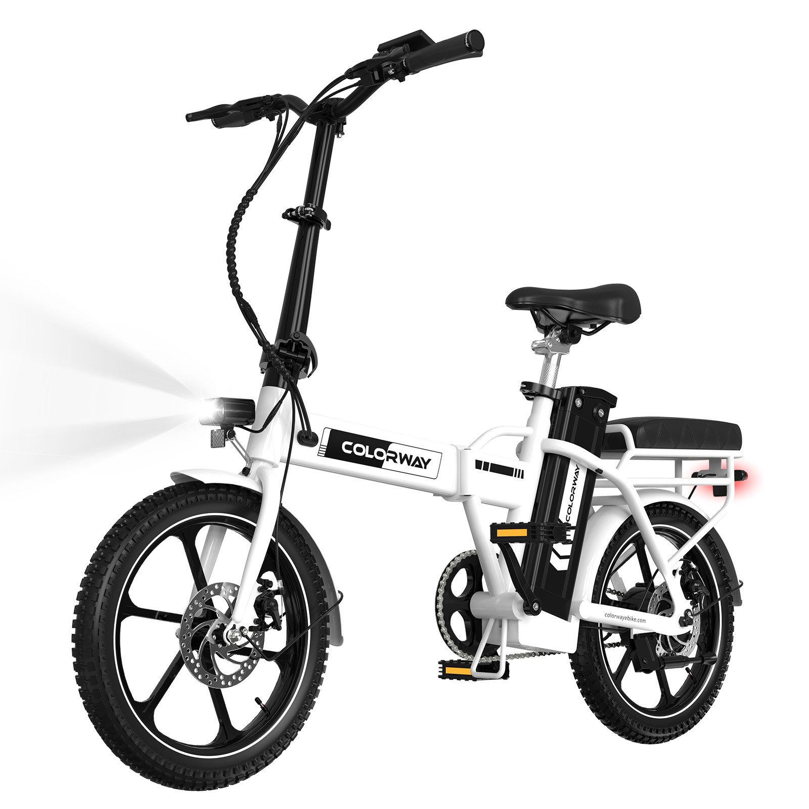 COLORWAY E-Bike Cityrad 16 Zoll E Bike 36V12Ah Lithiumbatterie.25 km/h.Bis zu 35-60km, 1 Gang, Kettenschaltung, Heckmotor, 432 Wh, Falt-E-Bike Erwachsene, 250W, Tretunterstützung – kompaktes Cityrad