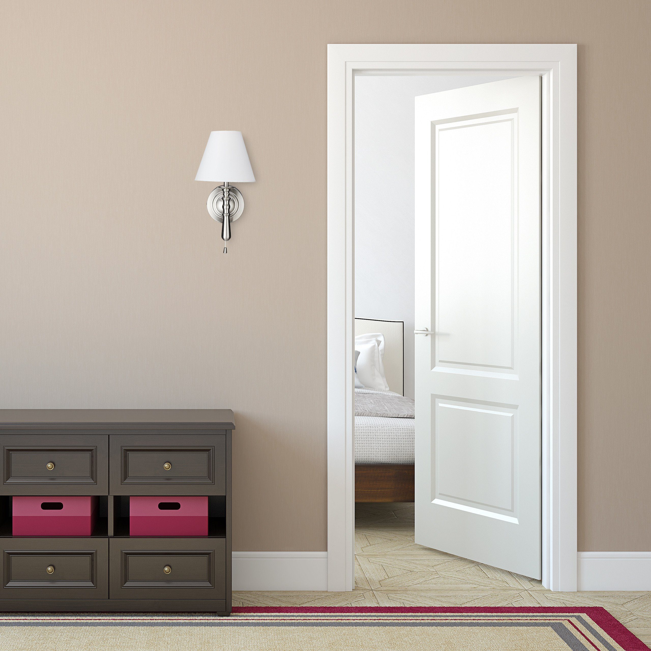 relaxdays Wandleuchte Wandlampe mit Schirm, silber günstig online kaufen