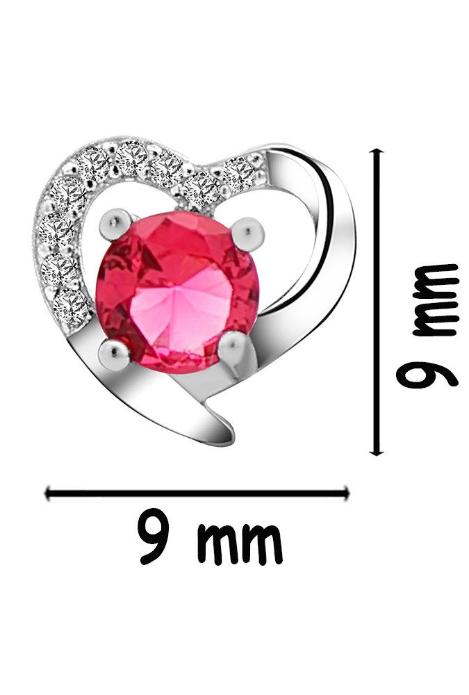 Limana Paar Ohrstecker Ohrringe 925 Silber Herz Schmuck für Damen Frauen rot (inkl. Schmuckbox Weihnachtsgeschenk Liebe), Geschenk Valentinstag Jahrestag Weihnachten Geburtstag Muttertag
