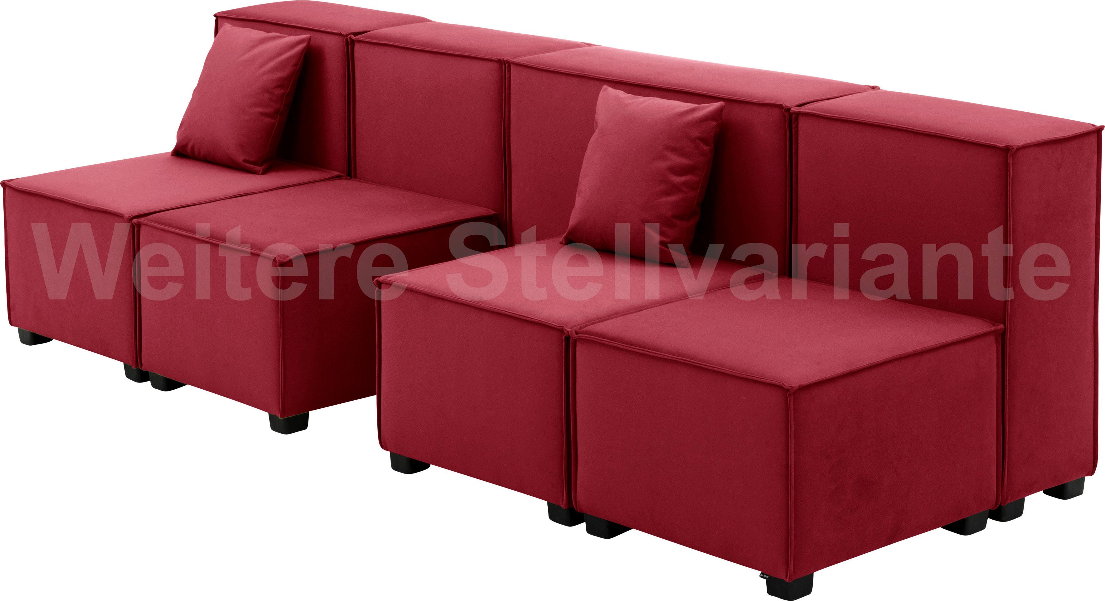 Max Winzer® Wohnlandschaft inklusive Sitz-Elementen, aus 2 MOVE, rot Sofa-Set Zierkissen, 8 Set, kombinierbar 05