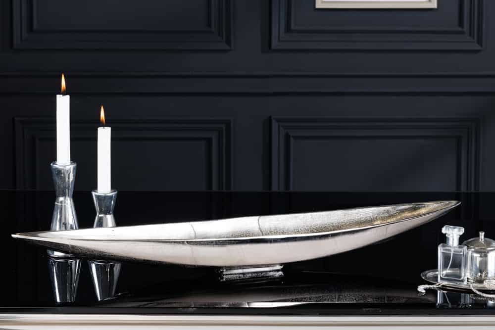 Sitheim-Europe Dekoschale Handgearbeitete Deko Schale LEAF 80cm Aluminium ( günstig online kaufen