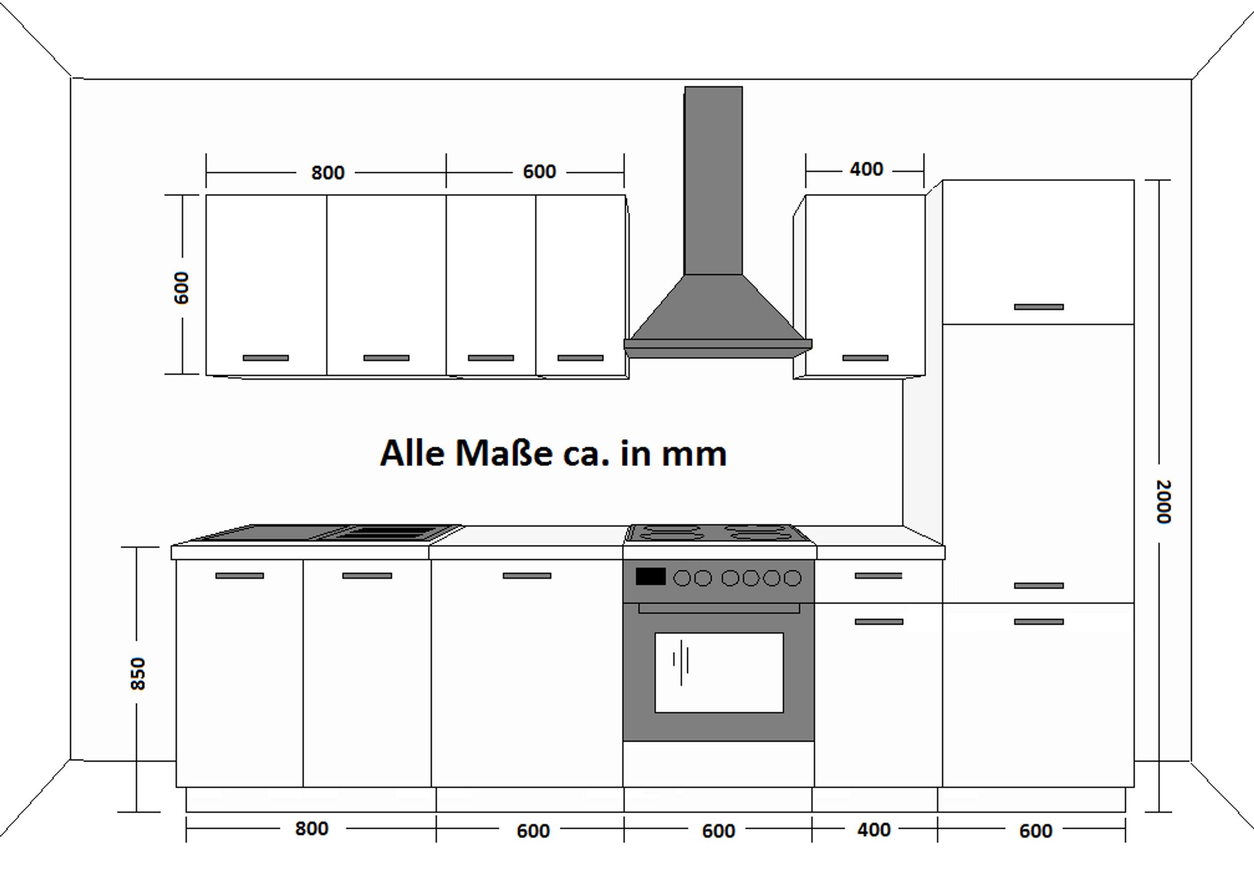 Küchen-Preisbombe Küchenzeile Dave 300 cm Küchenblock Einbauküche Singleküc günstig online kaufen