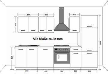 Küchen-Preisbombe Küchenzeile Omega XL 300 cm Küchenblock Einbauküche Singleküche Schwarz + Weiss