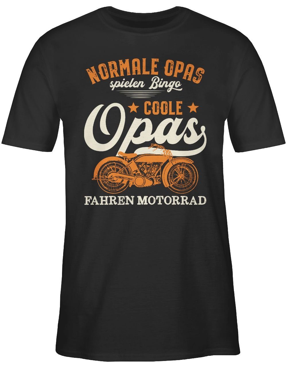 Shirtracer T-Shirt Coole - Normale fahren Opas Opa Bingo Opas - hell 01 Schwarz spielen Geschenke Motorrad