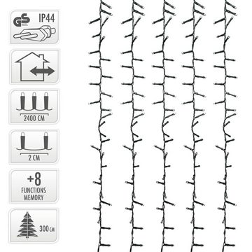 ECD Germany LED-Lichterkette Lichterkette LED Cluster 24m warmweiß mit 1200 LEDs