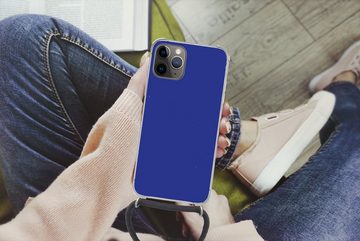 MuchoWow Handyhülle Blau - Einfarbig - Dunkelblau, Handyhülle Telefonhülle Apple iPhone 11 Pro