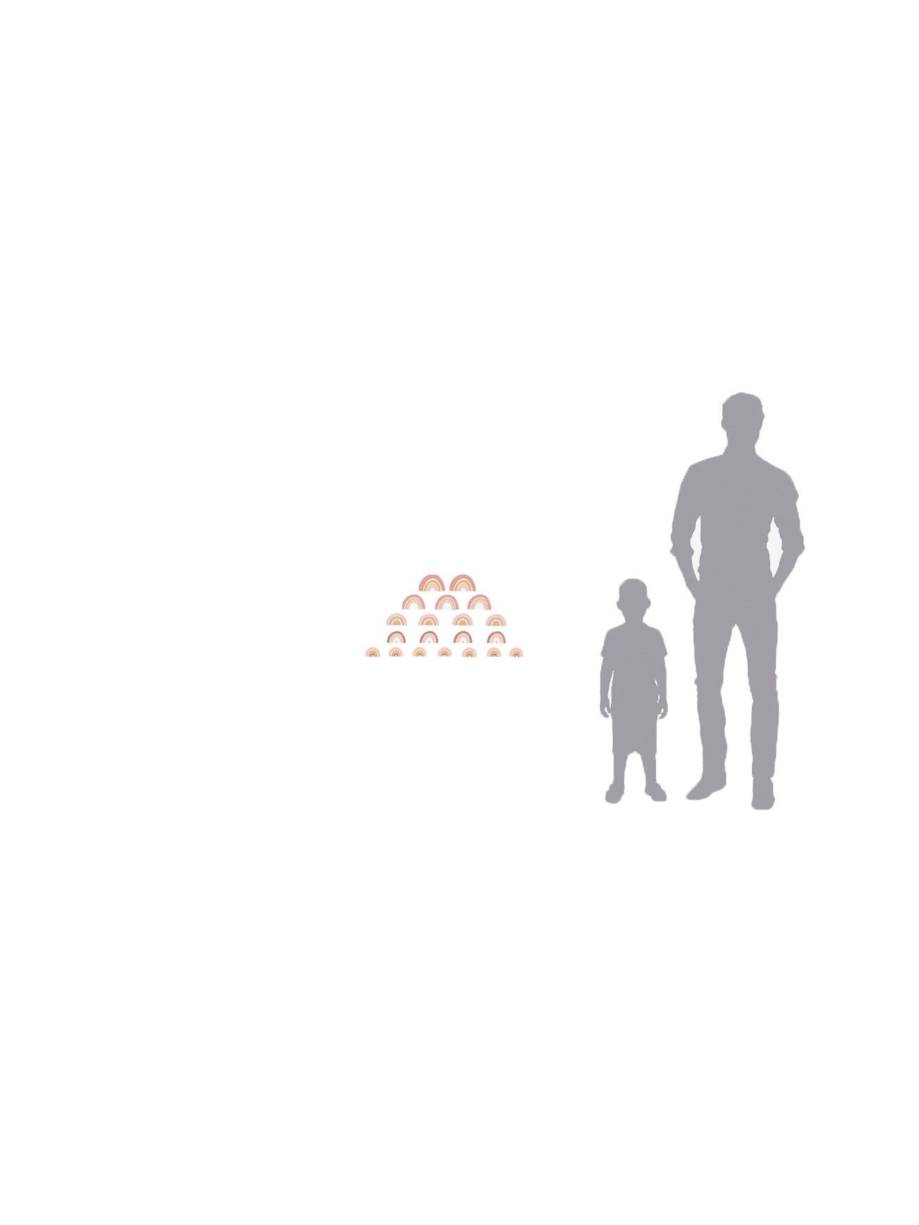 vertbaudet Wandsticker Kinderzimmer Wandsticker REGENBOGEN, 20er-Pack