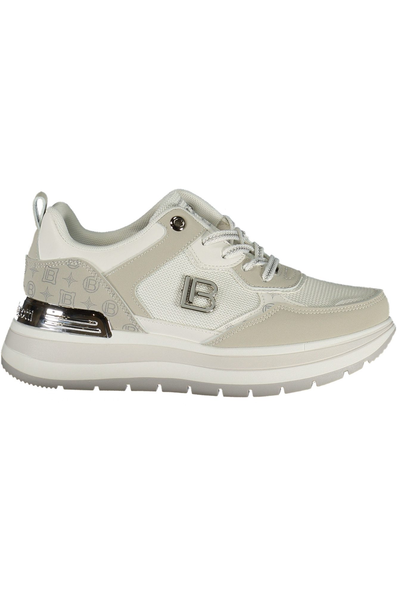 Laura Biagiotti Sneaker Eleganter Damen-Sportschuh: Weiß mit grauen