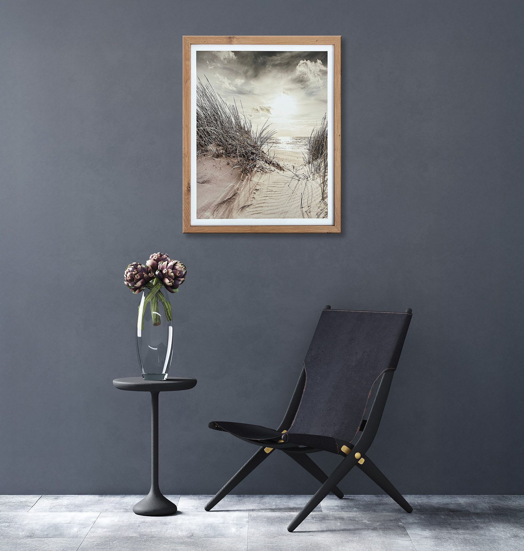 Bönninghoff Bild mit Rahmen Wandbild gerahmt STRAND DÜNE 40x50 cm – Küsten Wanddeko maritim, Landschaft, Meer, Meer Bilder, Natur, Strand, Strandbilder (1 St),  – Bild 5 von 5