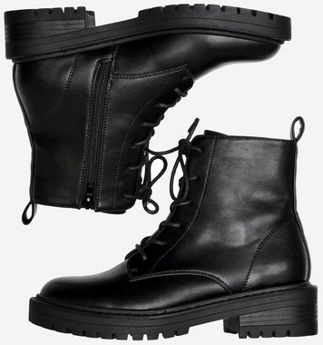 ONLY Shoes ONLBOLD-17 Schnürboots, Blockabsatz, Schnürschuh, Stiefelette mit Anziehlasche