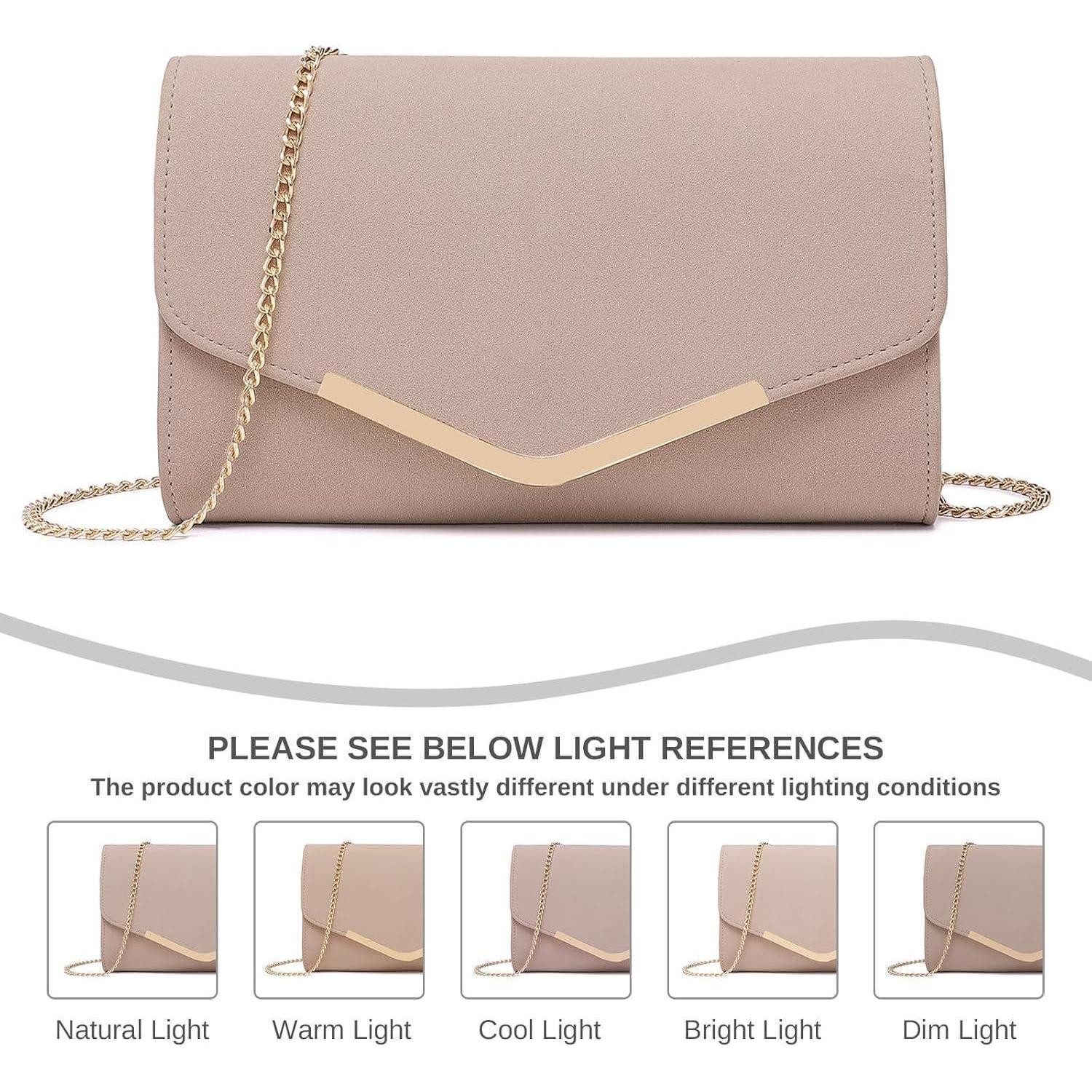 LuxusKollektion Clutch Damen Clutch Handtasche Abendtasche elegant rosa klein magnetisch