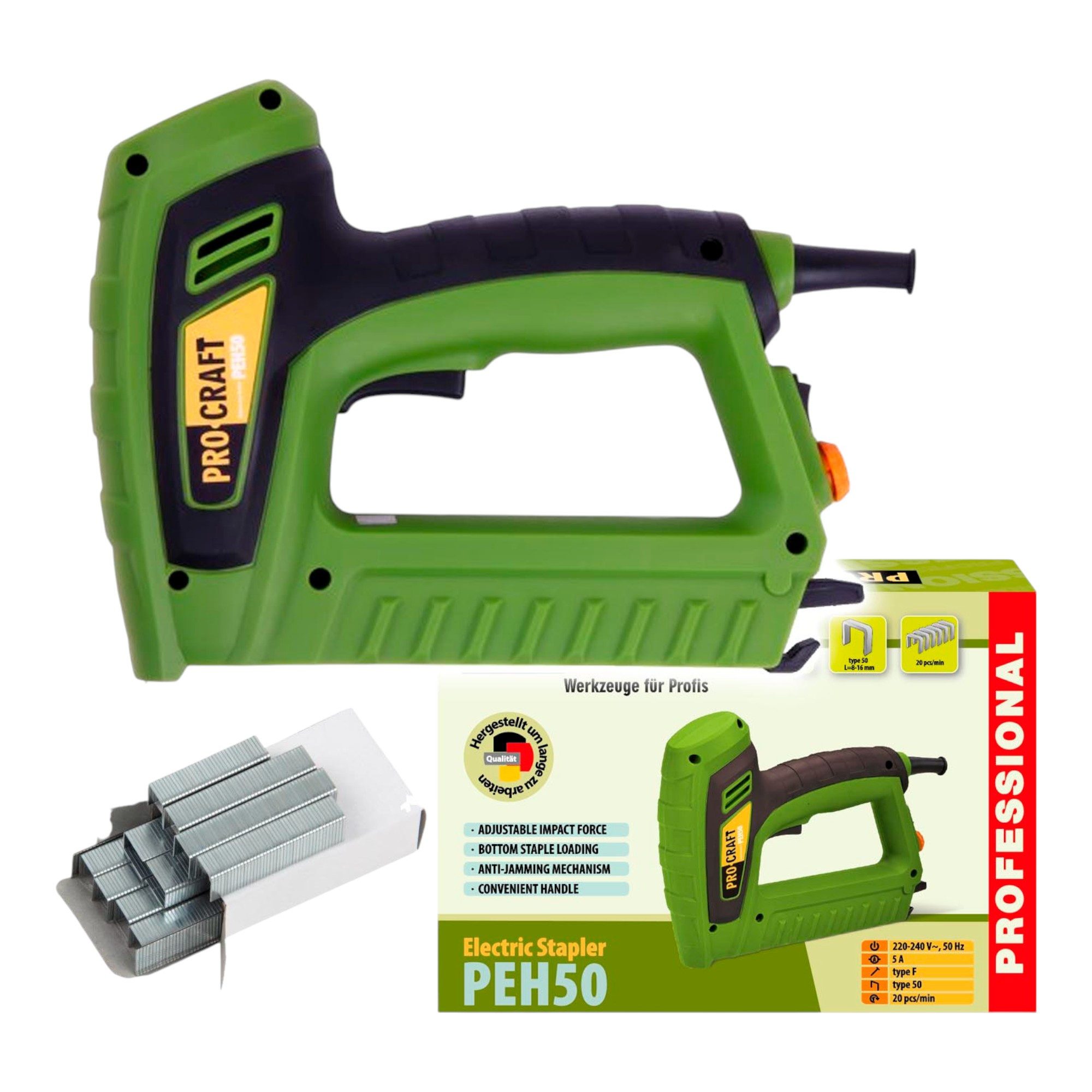 PRO CRAFT Nagler PEH50 Tackerpistole 220 - 240 V 8 - 20 mm