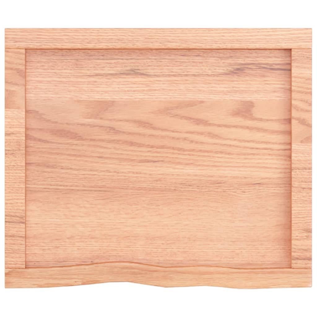 Eiche furnicato 60x50x(2-6) Tischplatte Massivholz Behandelt cm Hellbraun