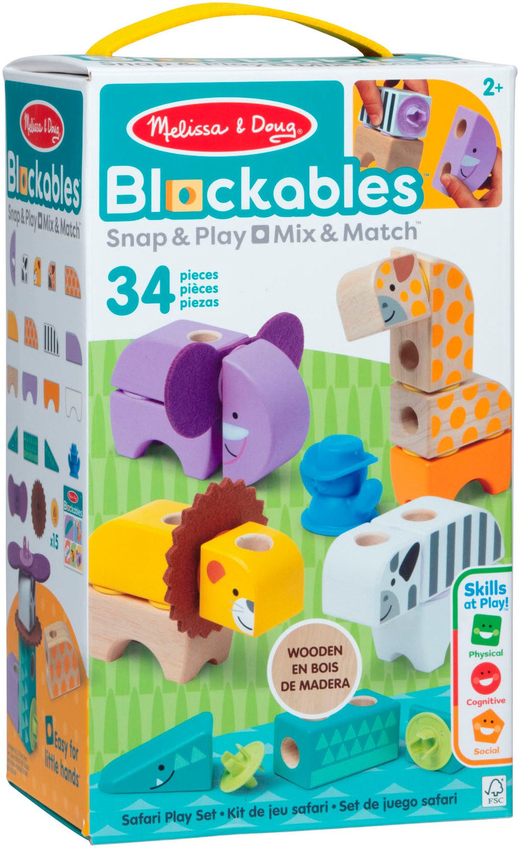 Spin Master Melissa & Doug Blockables Safari Spielbausteine, (34 St)