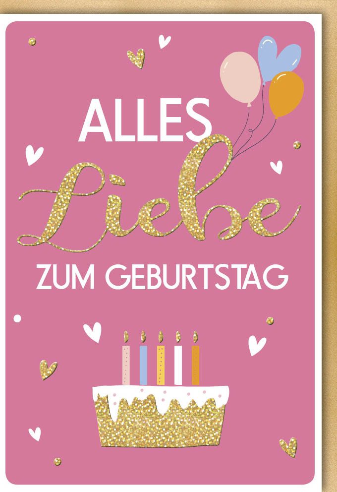 Grußkarten Geburtstag - Glückwunschkarte im Format 11,5 x 17 cm mit Umschlag - Ku