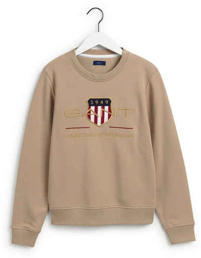 Gant Sweatshirt »Archive Shield Rundhalspullover« mit großer Logostickerei