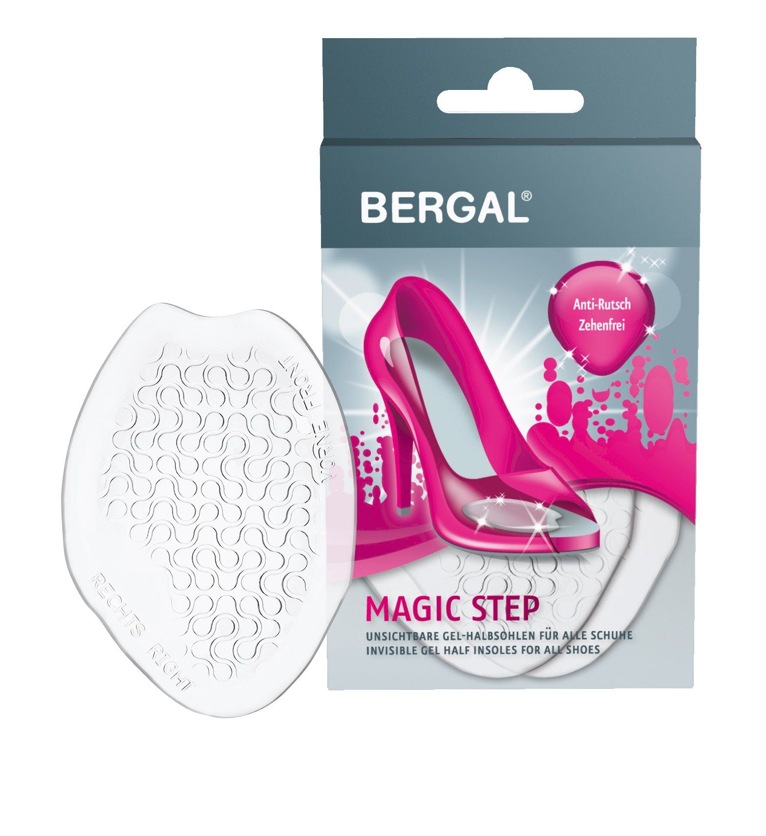 Bergal Gelpolster Magic Step - rutschfesten Gel-Halbsohlen