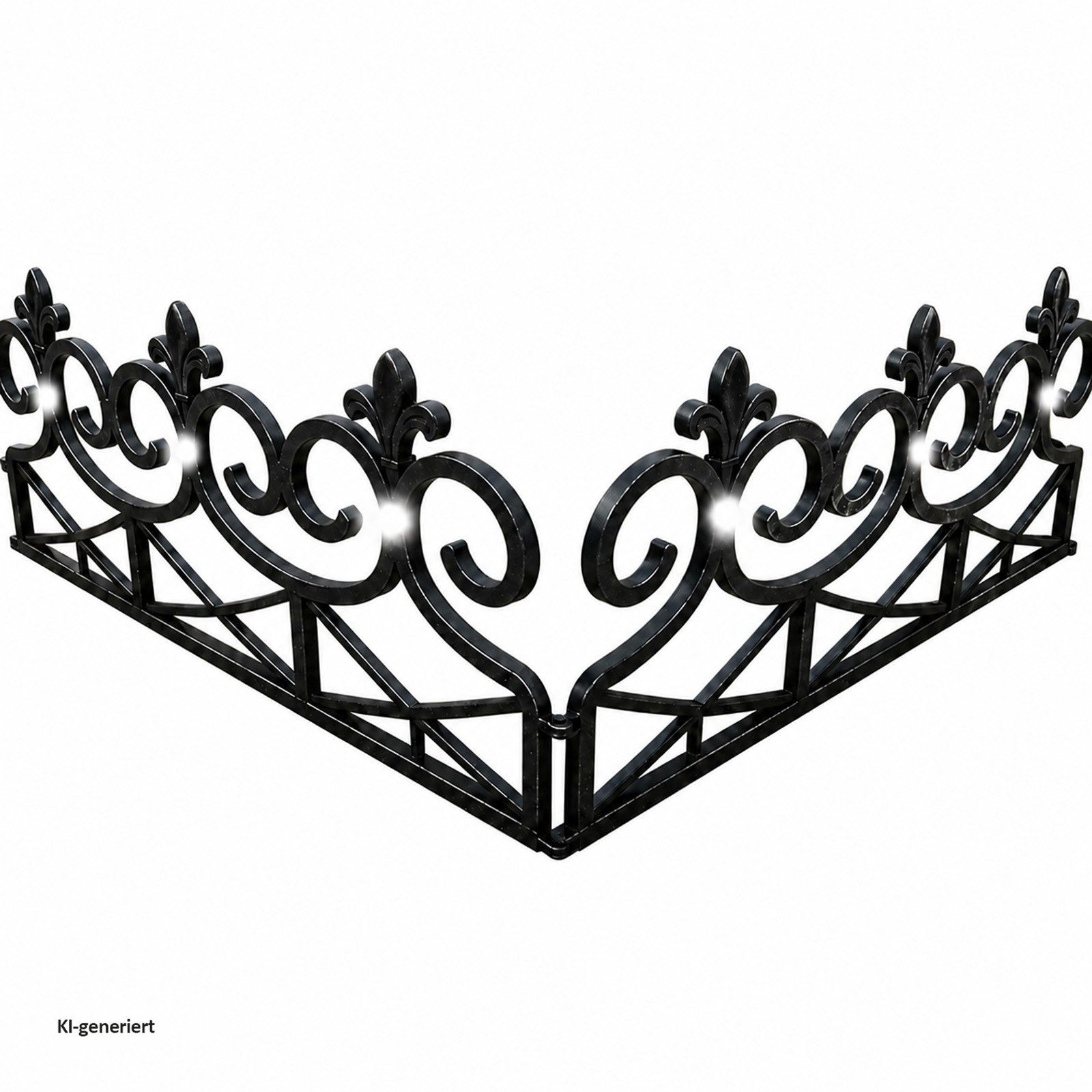 HTI-Living Beetumrandung Rasenkante 240 cm mit Solarlichterkette, LxH: 60x32.5 cm, Set, 4 Zaunelemente inkl. Solarbeleuchtung, Beeteinfassung Beetumrandung Zierzaun