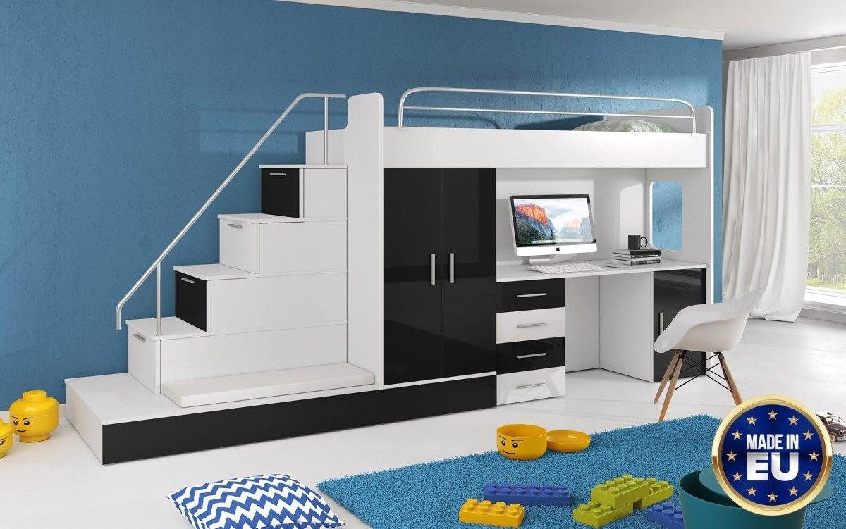 Luxusbetten24 Hochbett Kinderhochbett Adventure mit Schreibtisch, günstig online kaufen