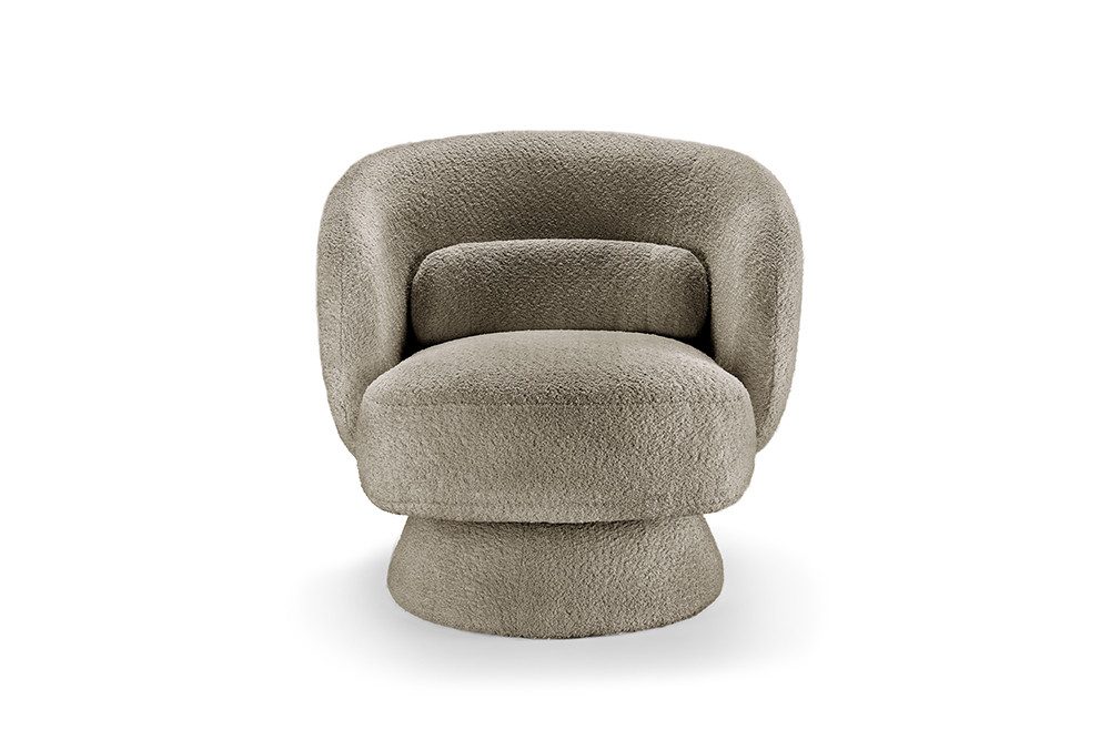 riess-ambiente Drehsessel BOSSA NOVA taupe (Einzelartikel, 1-St), Wohnzimmer · Bouclé · 360° drehbar · Scandinavian Design