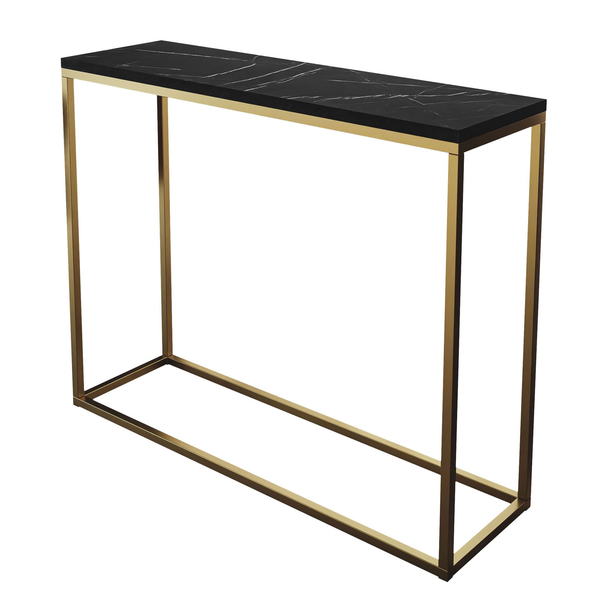Lookway Konsolentisch MODERN GRIGIA mit goldfarbenem, mattem Gestell (1x Konsole), Breite: 80/100 cm