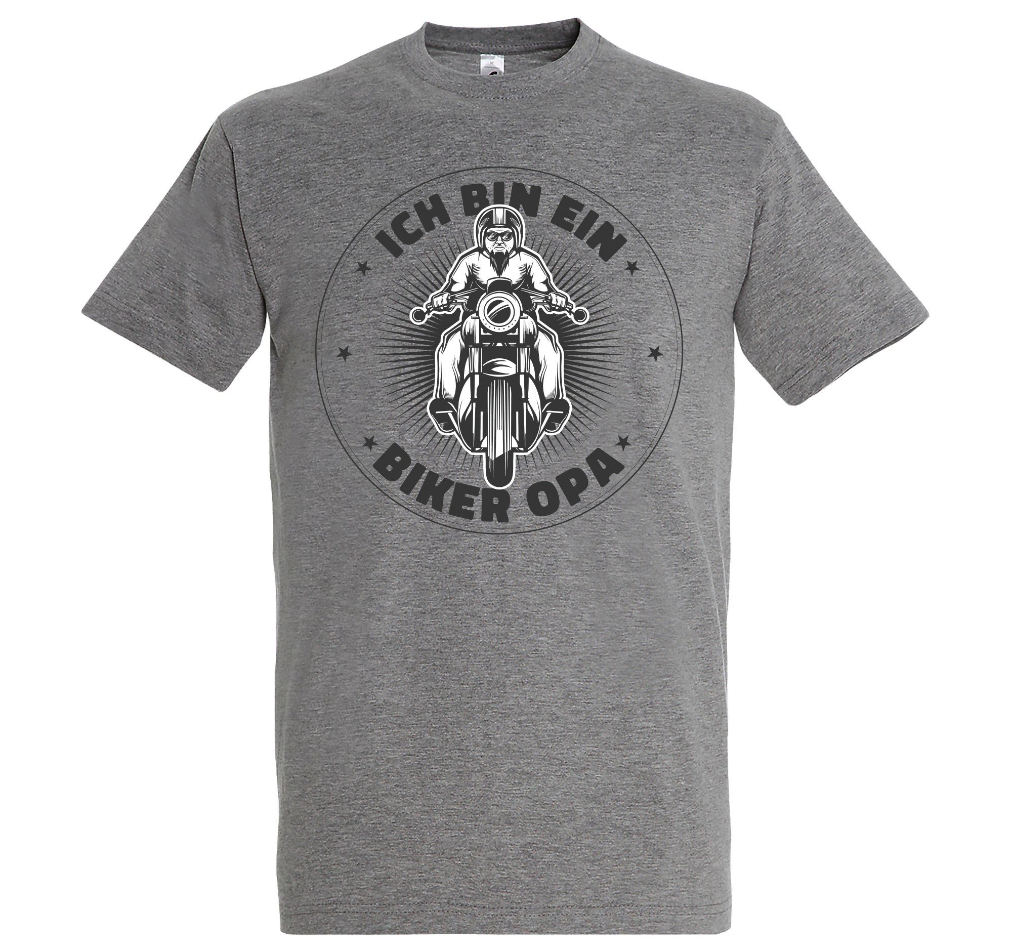 Youth Designz T-Shirt "Ich Bin Ein Biker Opa" Herren Shirt mit trendigem Frontprint Grau