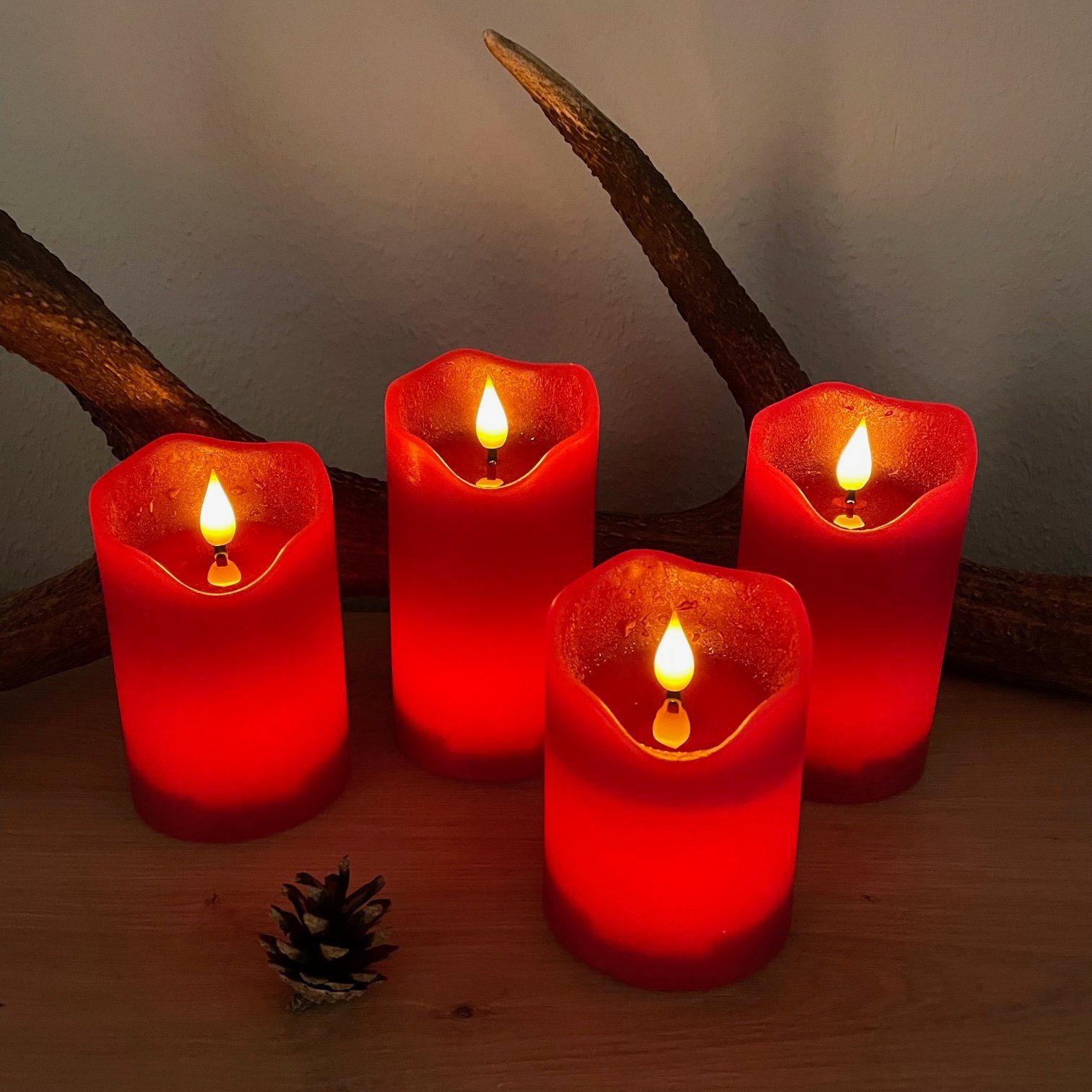 Online-Fuchs LED-Kerze - 4 LED Kerzen im Set mit Dimmer, Timer und Fernbedi günstig online kaufen