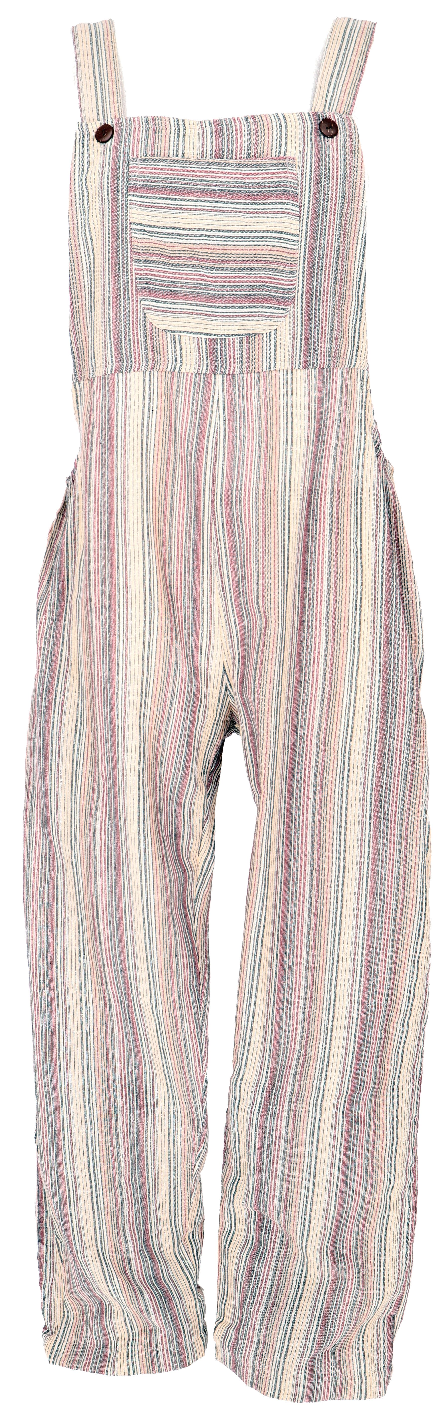 Relaxhose Luftige Latzhose, gestreifter Ethno Style Boho..