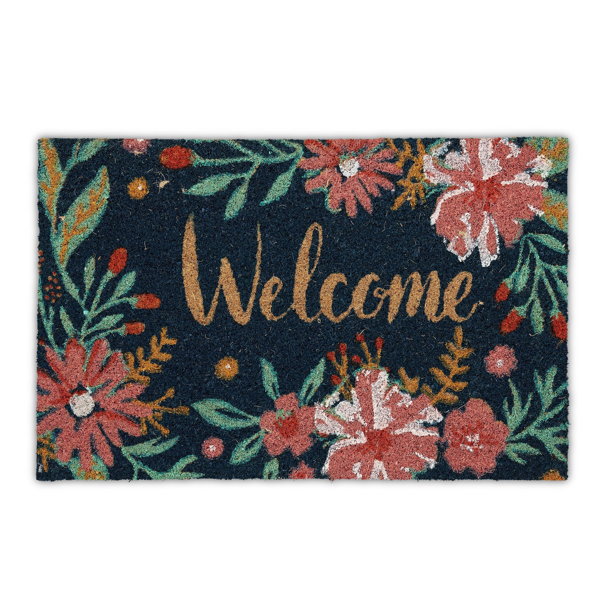 relaxdays Fußmatte Kokos Fußmatte Welcome, Höhe: günstig online kaufen