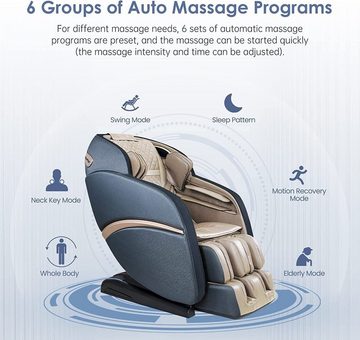 JVmoebel Massagesessel Luxus Massagesessel Körper Liege Sessel 3D Display Bluetooth Sofort (1-St)