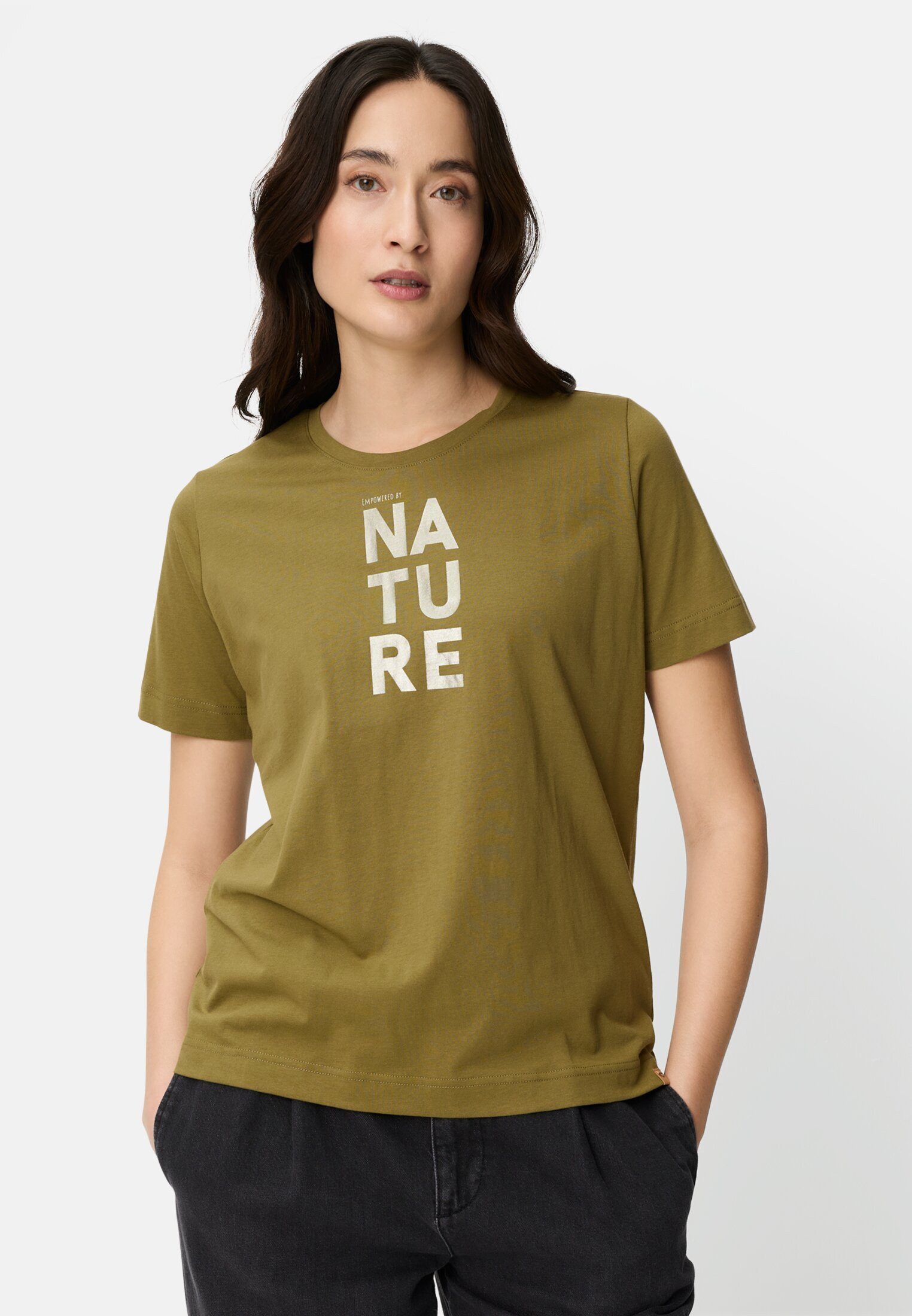 Print-Shirt aus reiner Baumwolle Kurzarm